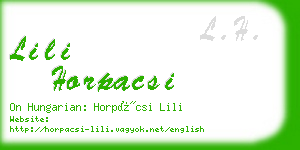 lili horpacsi business card